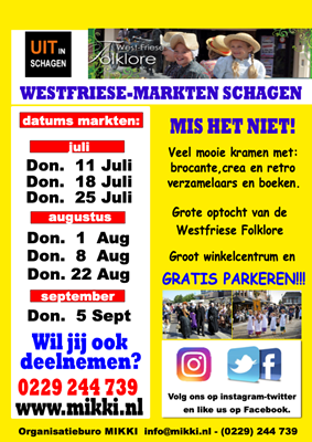 Poster Westfriese Folkloremarkt 11 Juli 2024 goede